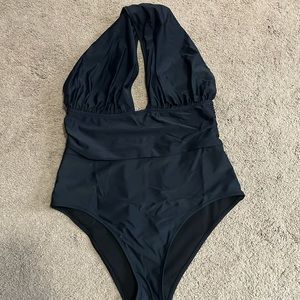 Black Cupshe one piece Deep Feelings Cross one-piece swimsuit, Large